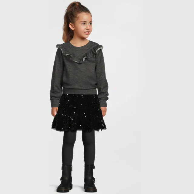 Anytime sweater zwarte denim look