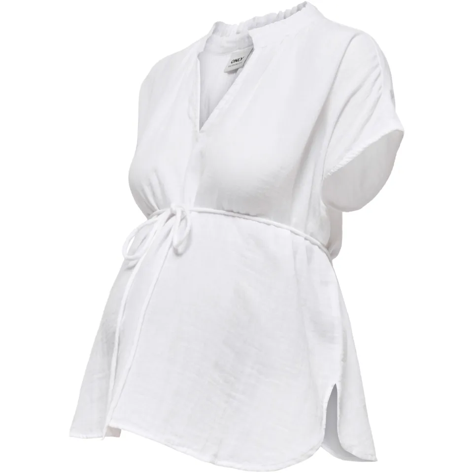 Only zwangerschaps blousetop met textuur ecru, foto 3