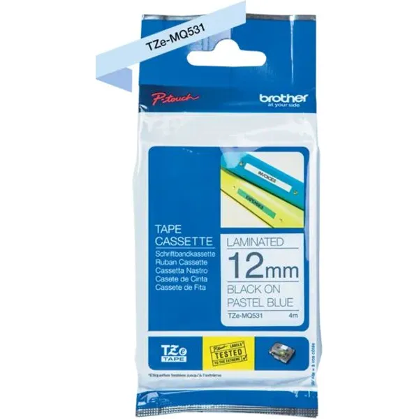 Brother TZe-MQ531 Tape Zwart op pastel blauw