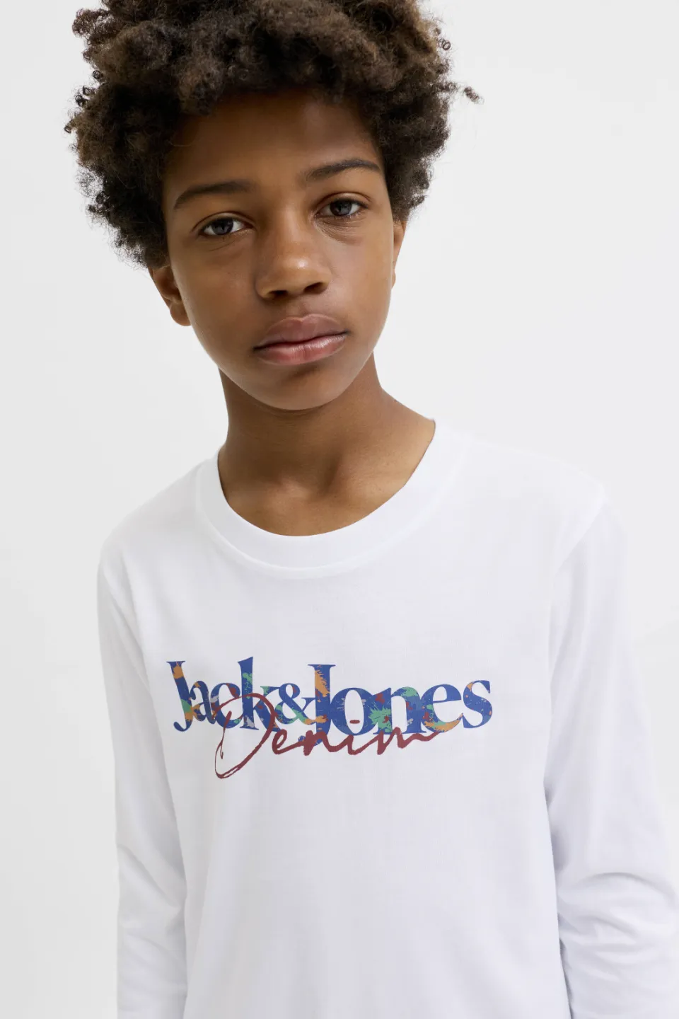 Jack & Jones JJTOM longsleeve met logo wit, foto 3