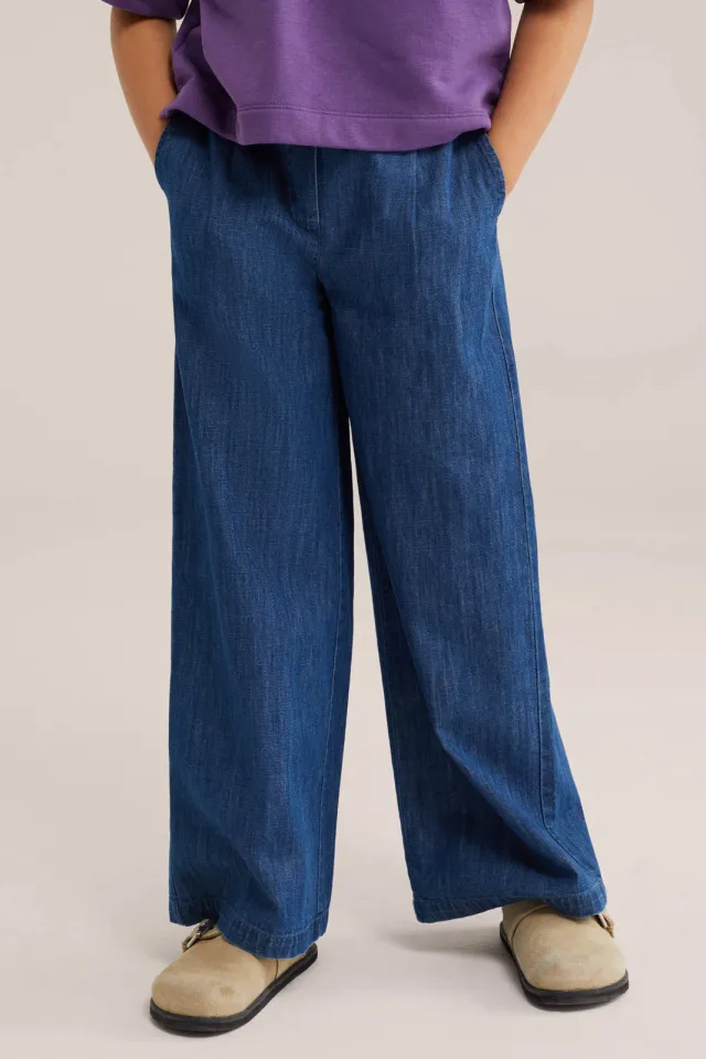 WE Fashion Blue Ridge denim loose fit broek donkerblauw, foto 3