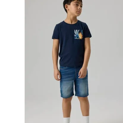 NAME IT Ryan jogger denim L jeansshort donkerblauw, foto 4