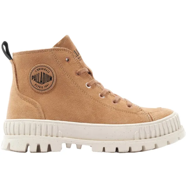 Palladium PALLASHOCK ZIP WARM suède sneakers met profielzool - cognac