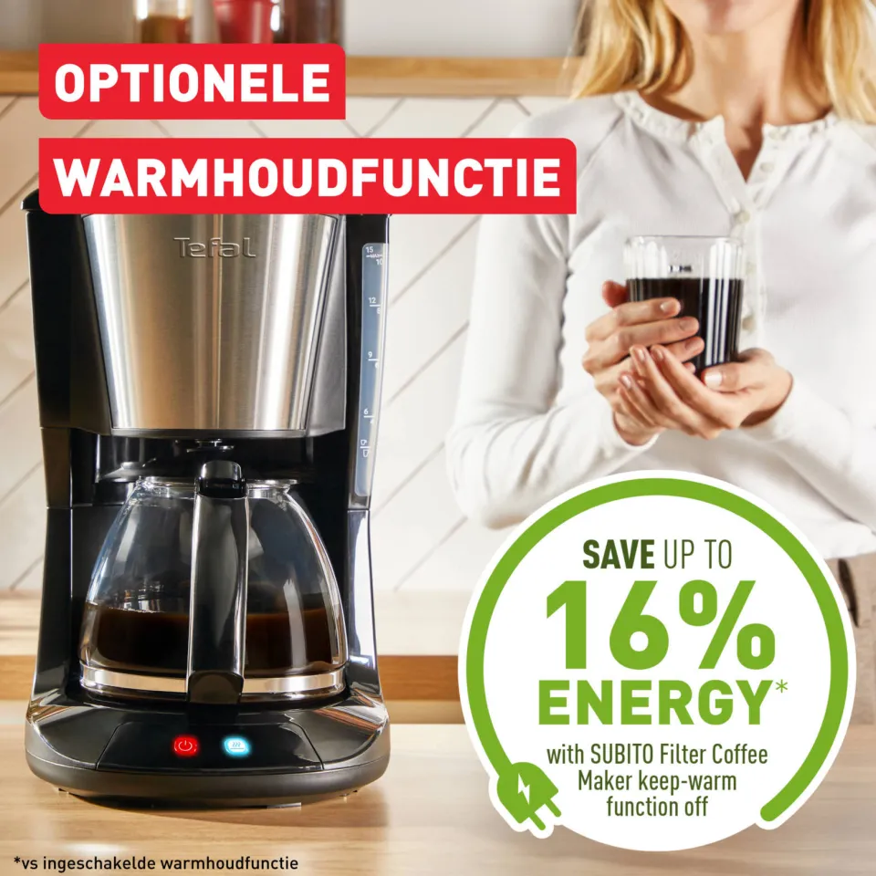 Tefal Subito CM5S1D filterkoffiezetapparaat zwart, foto 4