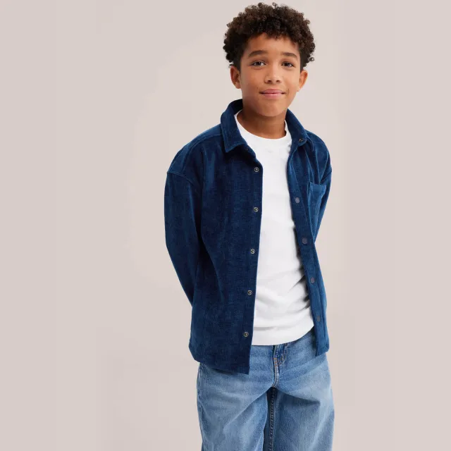 WE Fashion relaxed fit overshirt - blauw
