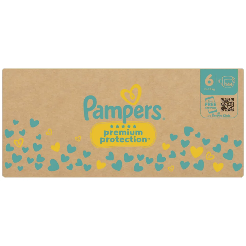Pampers Premium Protection Maat 6 maandbox - 144 luiers - 13kg-18kg