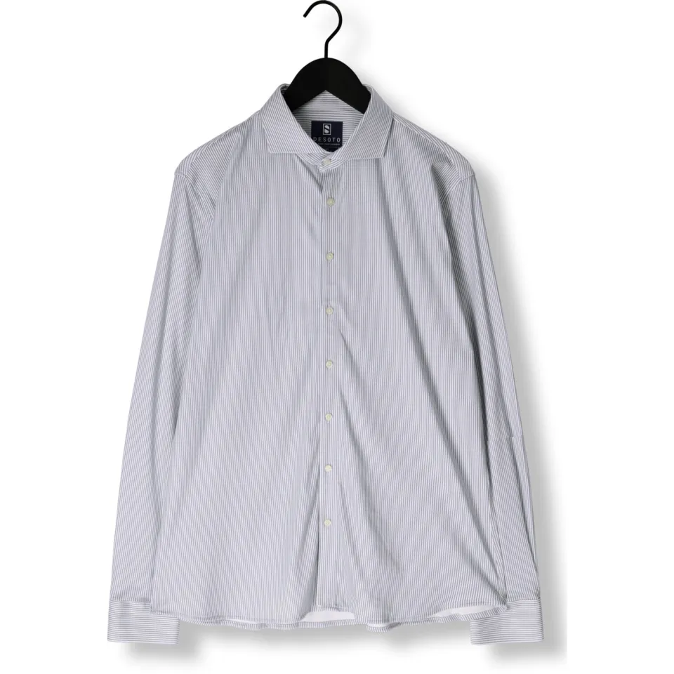 Desoto Modern Fit jersey overhemd blauw gestreept, foto 3