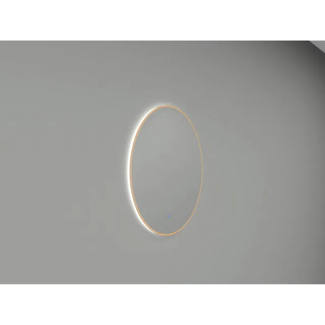 Wiesbaden Novi ronde spiegel met LED messing Geel