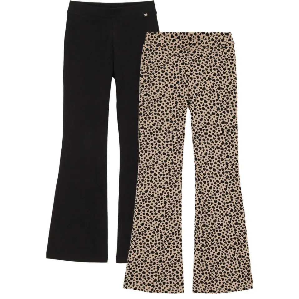 WE Fashion legging zwart/bruin set van 2, foto 2