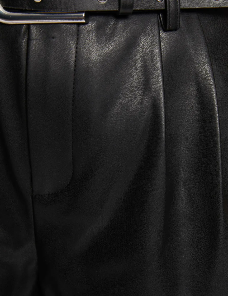 Morgan Shinga imitatieleren korte broek zwart, foto 6