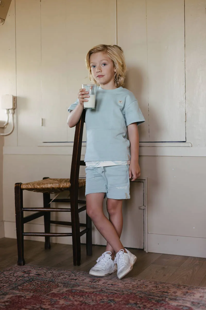 LEVV Little regular waist sweatshort lichtblauw, foto 4