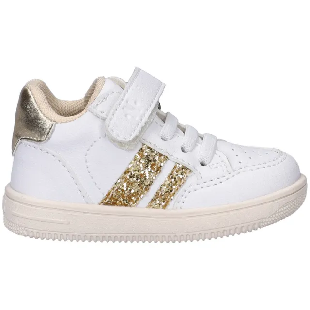 Nelson Kids leren sneakers wit/goud