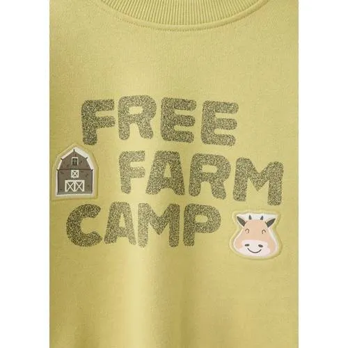 Mango Kids sweater met tekst - limegroen, foto 3
