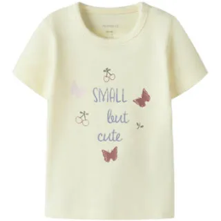 NAME IT T-shirt lichtgeel met print
