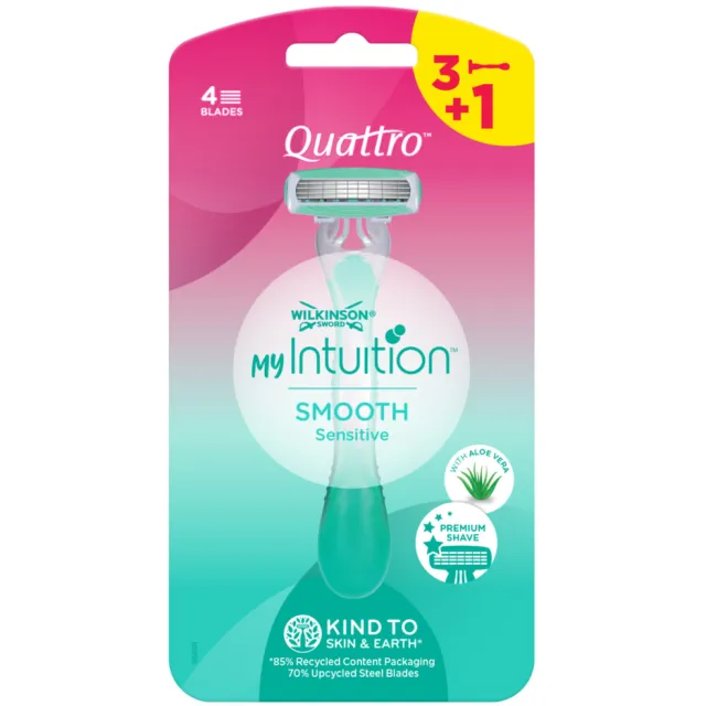 Wilkinson 1+1 gratis: Wilkinson Wegwerpscheermesjes Quattro For Woman 4 stuks
