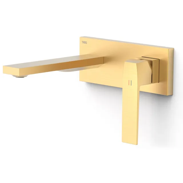 Tres Slim Exclusive inbouw wastafelmengkraan mat goud