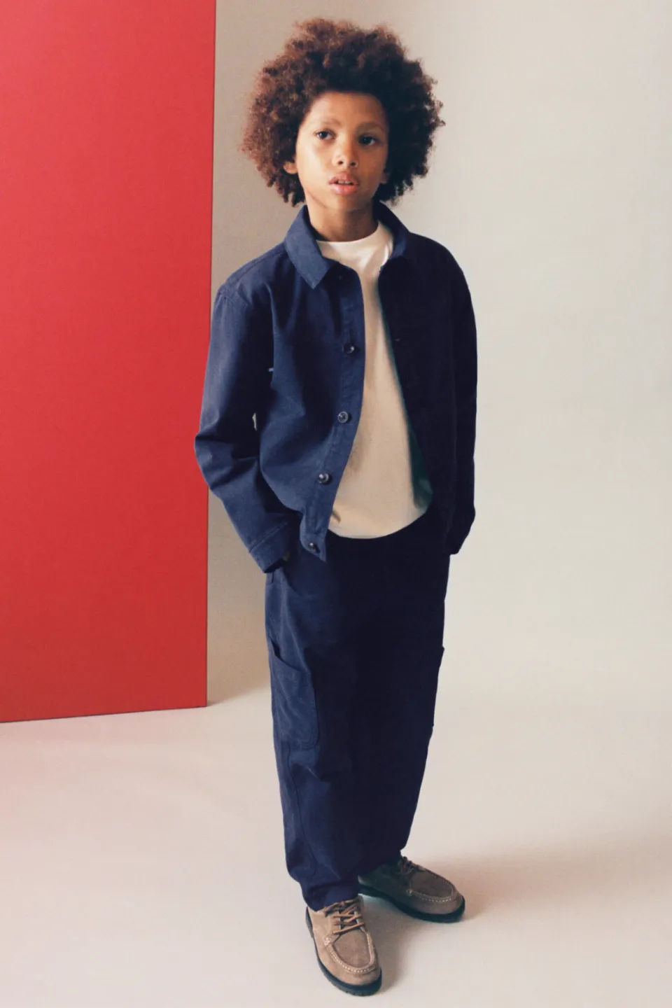 Mango Kids baggy cargo jeans - donkerblauw