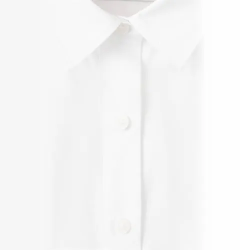 Mango Kids blouse met klassieke kraag wit, foto 6