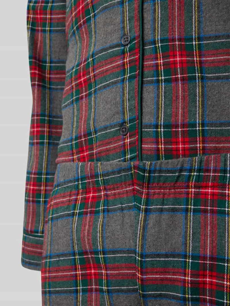 Happy Shorts Pyjama met reverskraag, model 'XMAS' steengrijs, foto 3