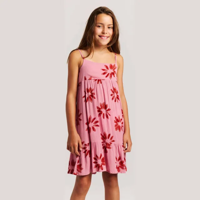 Protest gebloemde zomerjurk roze Roze/rood