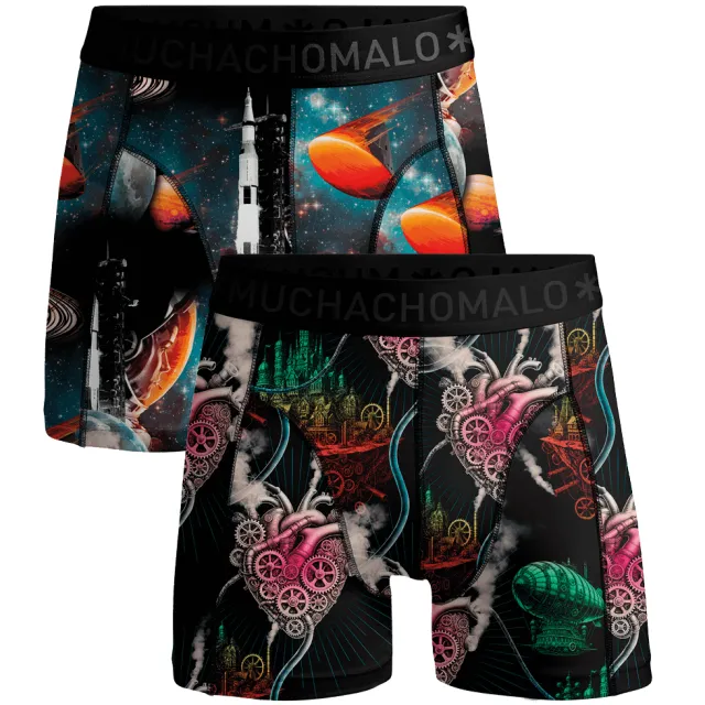 Muchachomalo Heren 2-pack Boxershorts Modern Age veelkleurig, foto 2