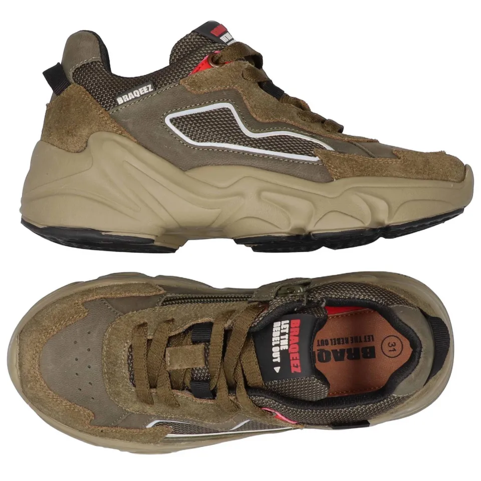 Braqeez leren sneakers - groen, foto 5