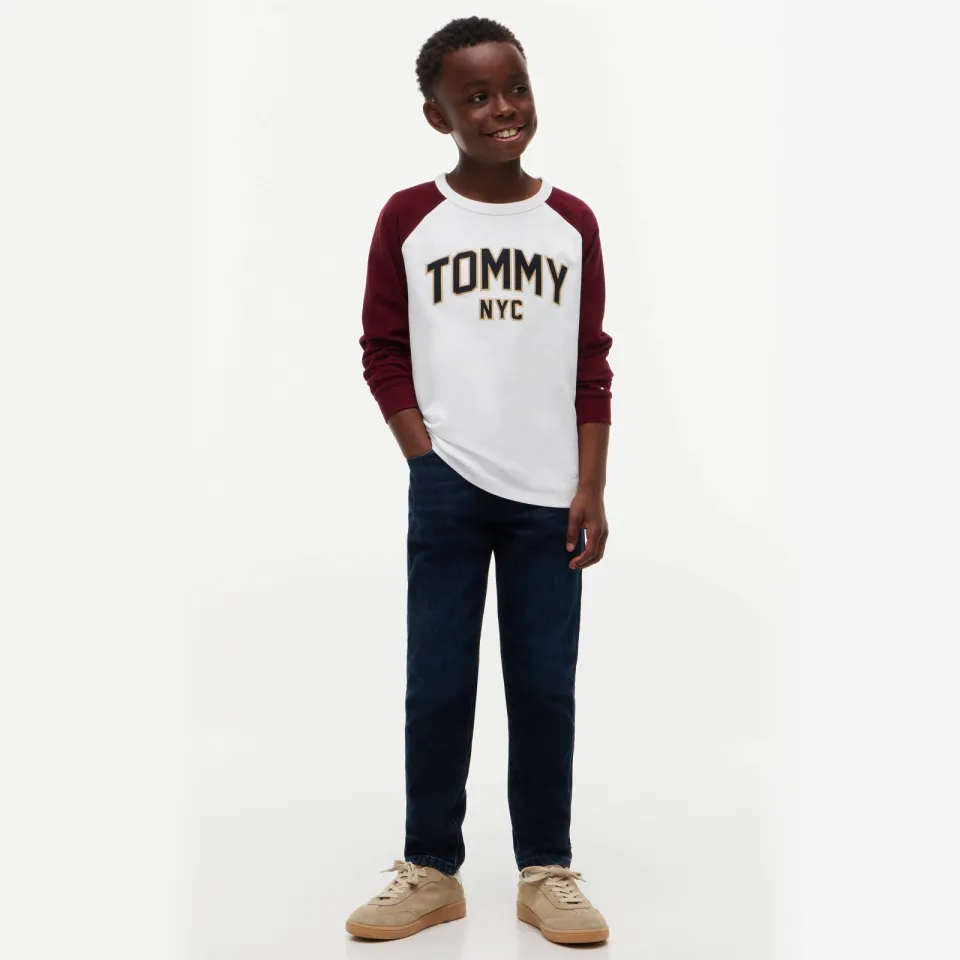 Tommy Hilfiger longsleeve wit donkerrood, foto 3