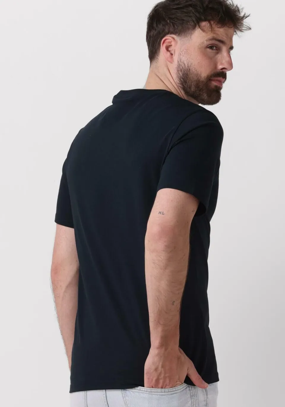 Lyle & Scott Heren Polo's & T-shirts Plain T-shirt - Donkerblauw, foto 3