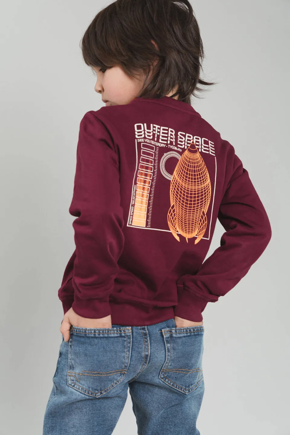 TYGO & vito sweater met backprint - donkerrood, foto 5