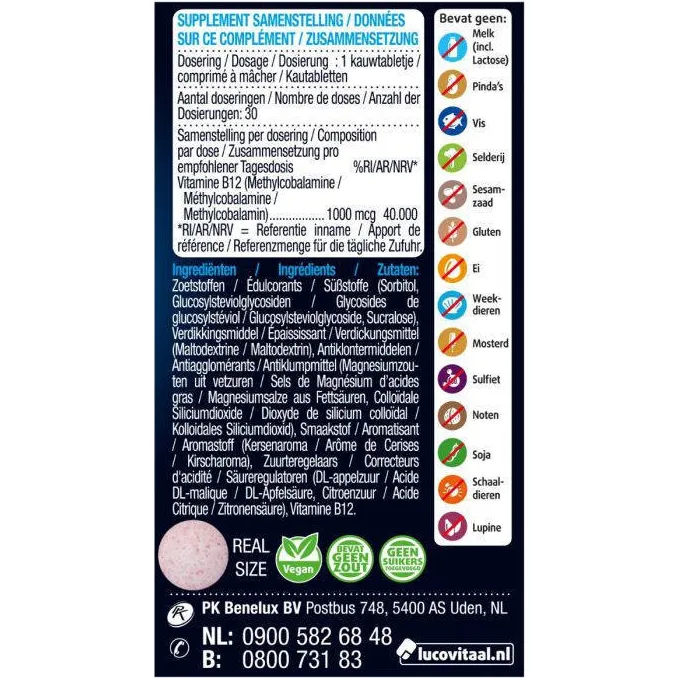 Lucovitaal vitamine B12 One a Day 1000 mcg kauwtabletten, foto 6