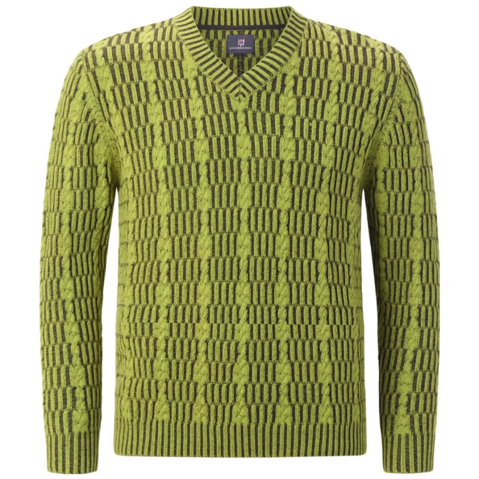 Jan Vanderstorm +FIT Collectie trui gebreid Plus Size AKSELHEIM groen, foto 2