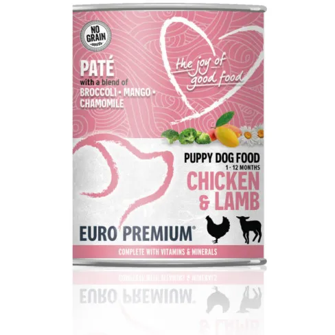 Euro Premium Puppy paté kip en lam natvoer hond 400 g