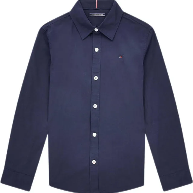 Tommy Hilfiger poplin overhemd donkerblauw, foto 2