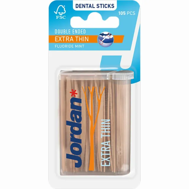 Jordan Tandenstokers Double Ended Extra Thin 105 stuks