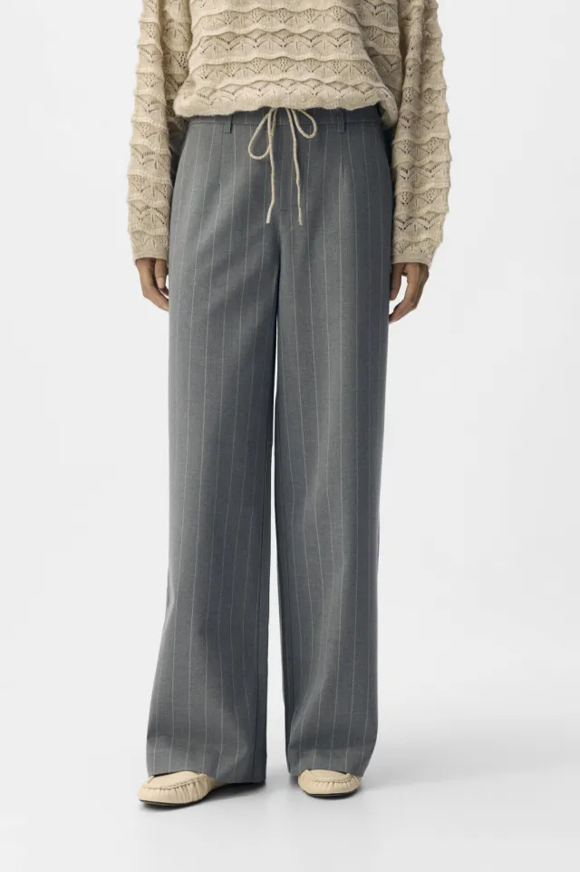 Object OBJLISA wide leg regular waist pantalon grijs, foto 3