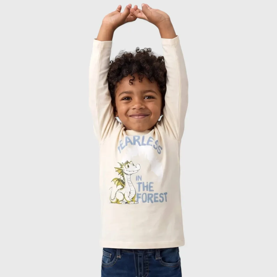 s.Oliver longsleeve ecru met print