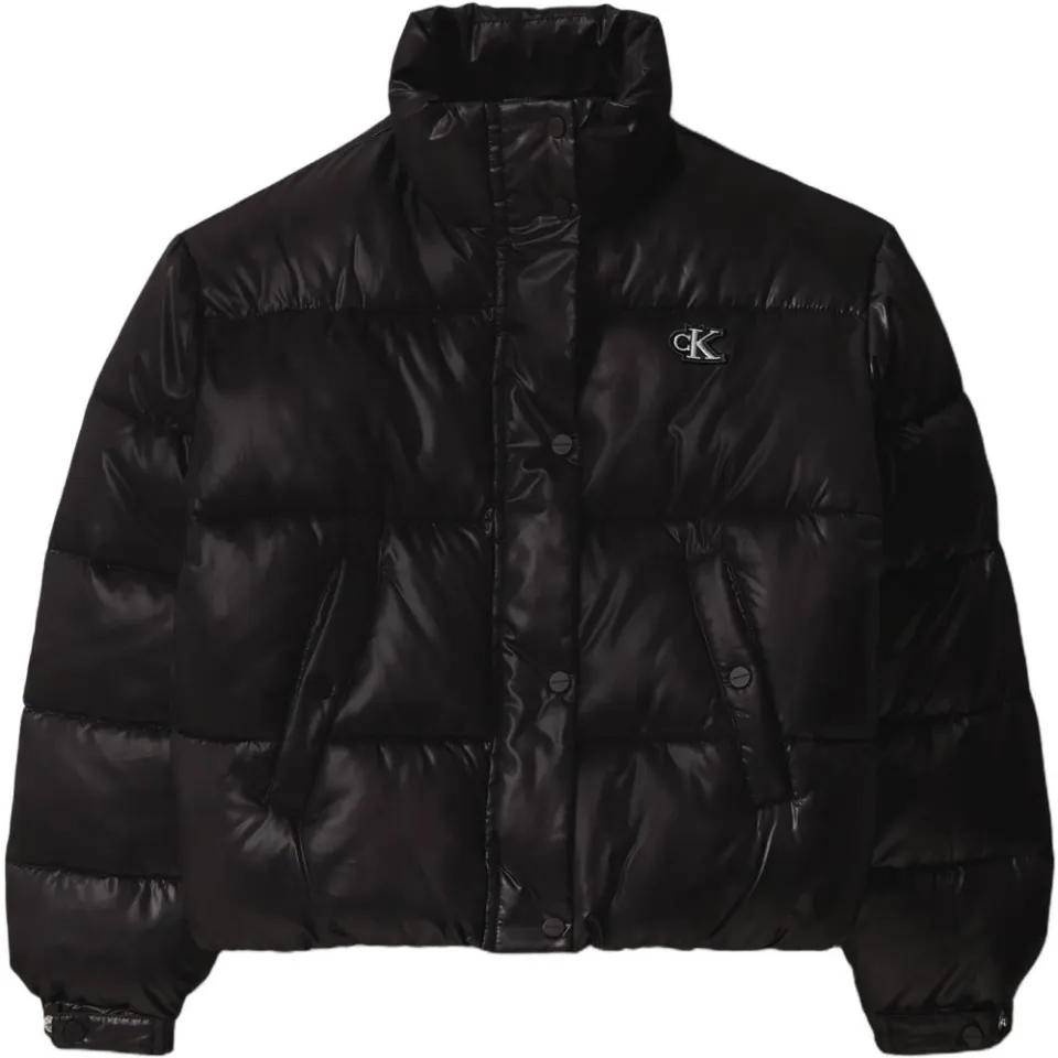 Calvin Klein gewatteerde winterjas met opstaande kraag zwart, foto 2