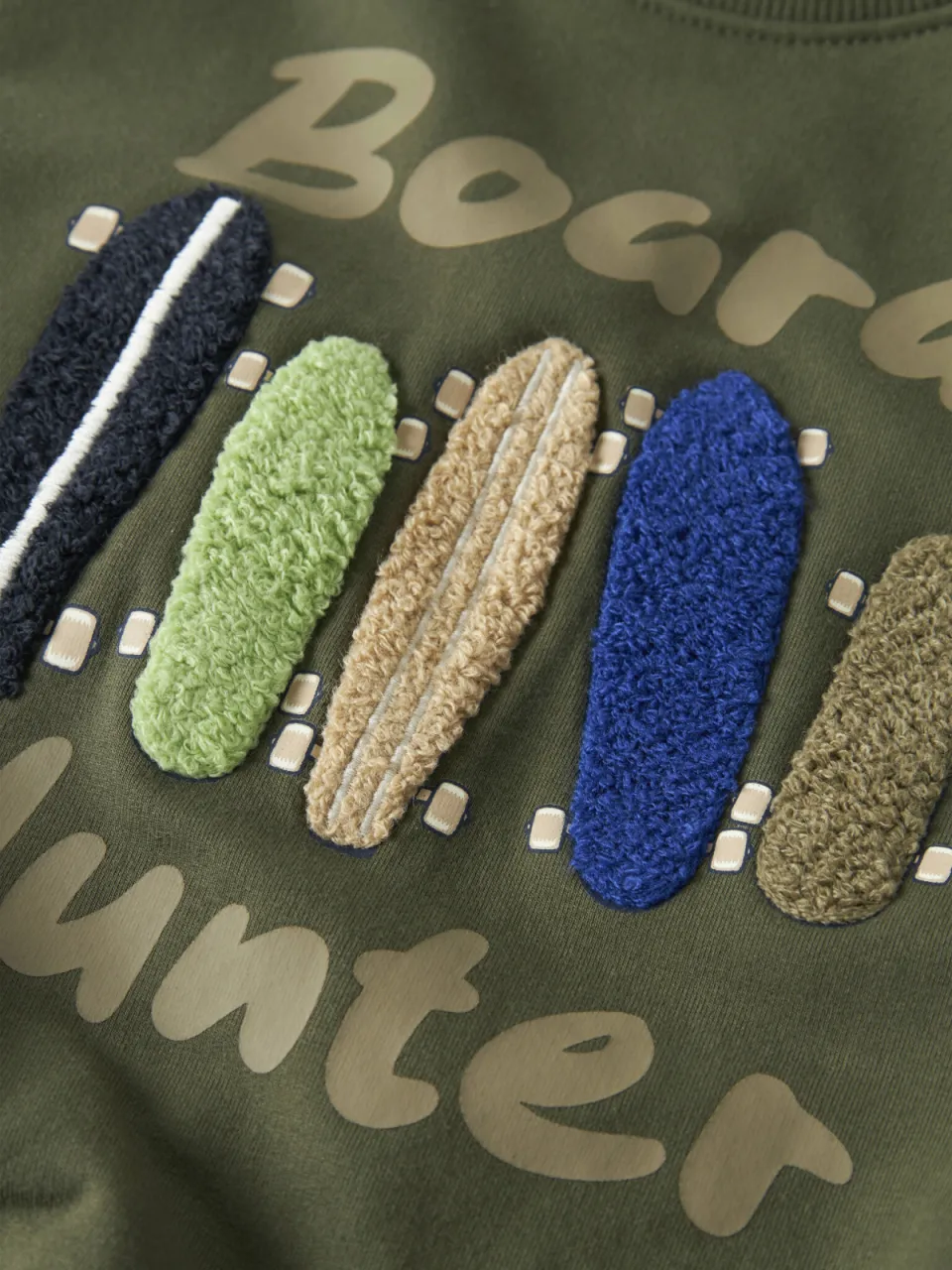 NAME IT MINI rechtvallende sweater met patches en print - donkergroen Printopdruk, foto 4