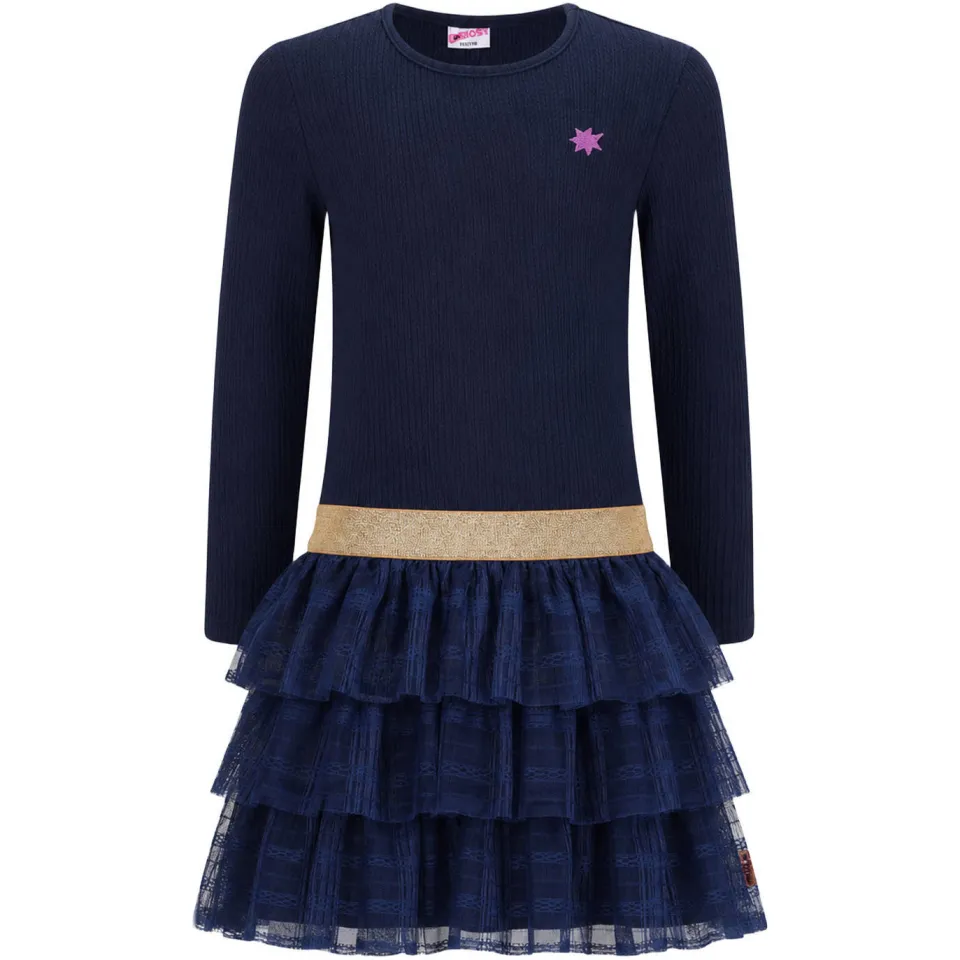 B.Nosy midi jurk met glitters donkerblauw, foto 2
