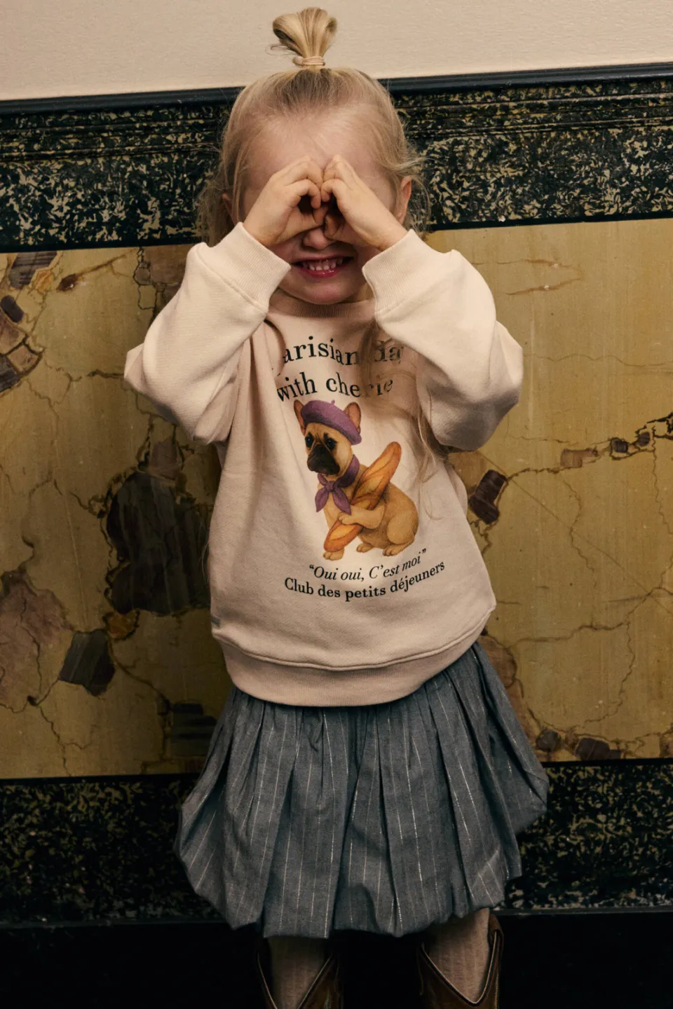 Daily7 rechtvallende sweater met print - crème, foto 6