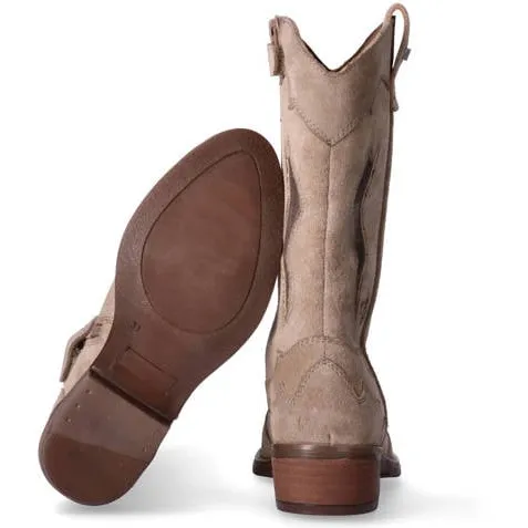 Tommy Hilfiger leren laarzen met blokhak - taupe, foto 3