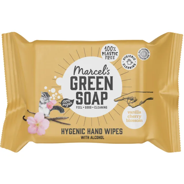 Marcels Green Soap Marcel's Green Soap Hand doekjes Vanille en Kersenbloesem 15 stuks