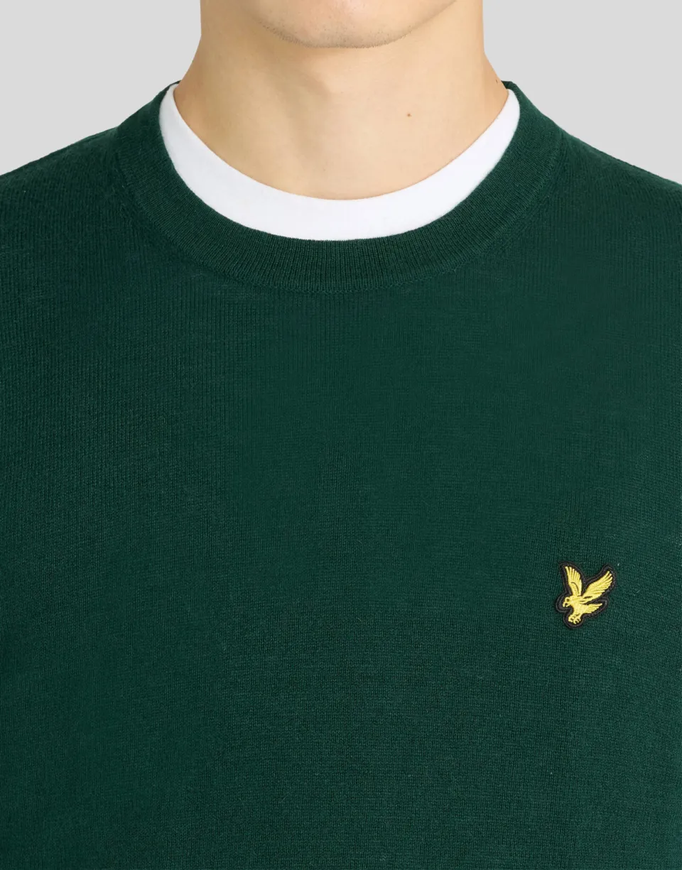 Lyle & Scott regular fit trui met wol - donkergroen, foto 5