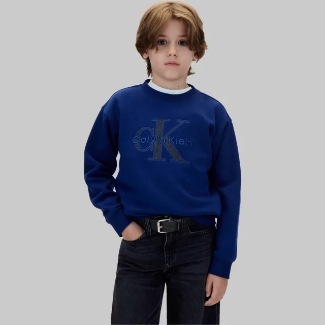 Calvin Klein sweater met borduursels en logo - blauw Hardblauw