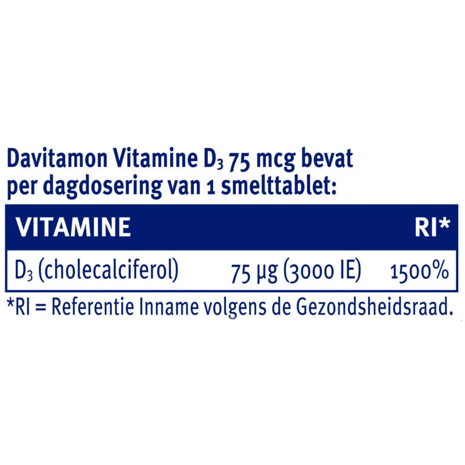 Davitamon vitamine D3 75 mcg smelttabletten, foto 5