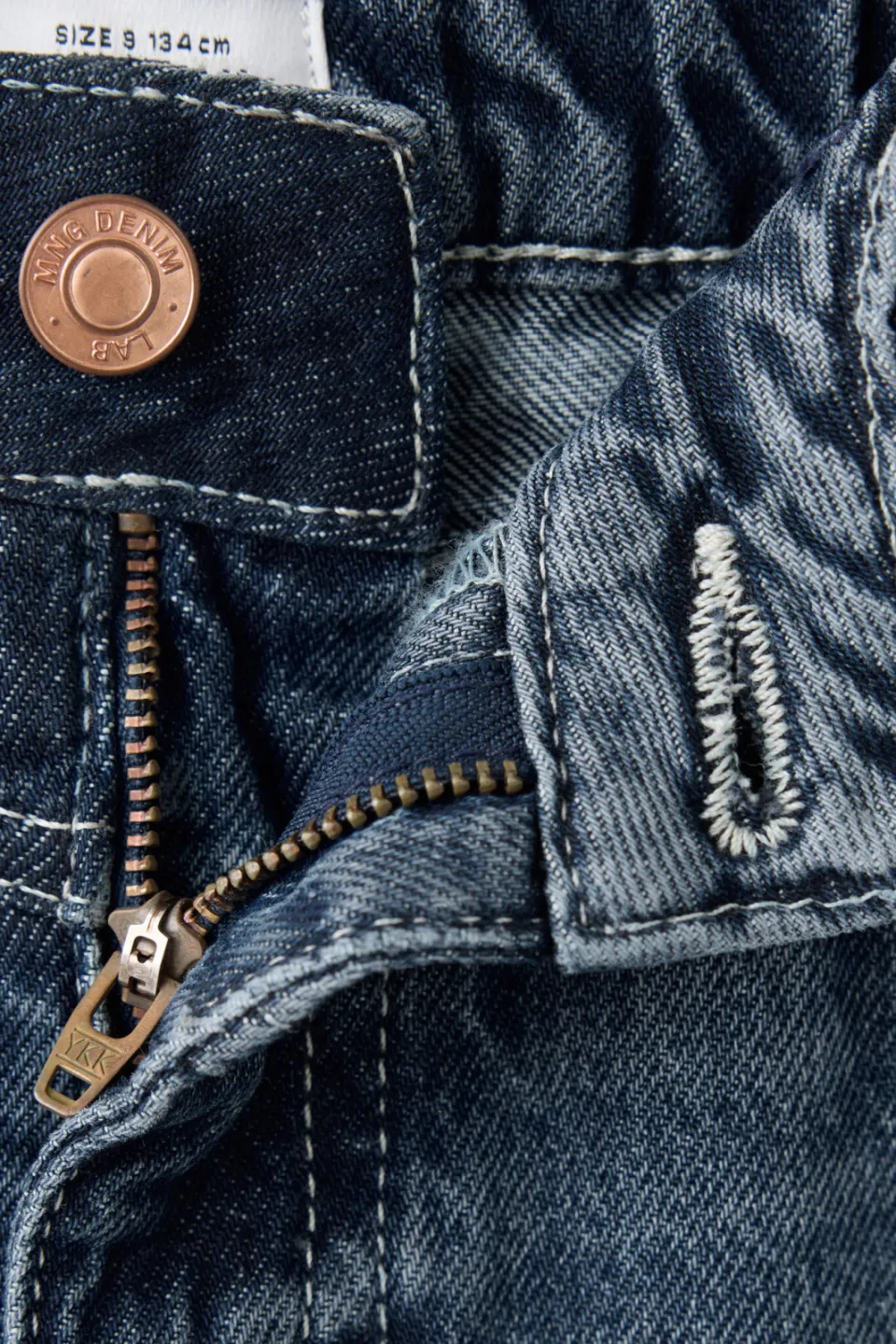 Mango Kids low waist wide leg jeans - donkerblauw, foto 5