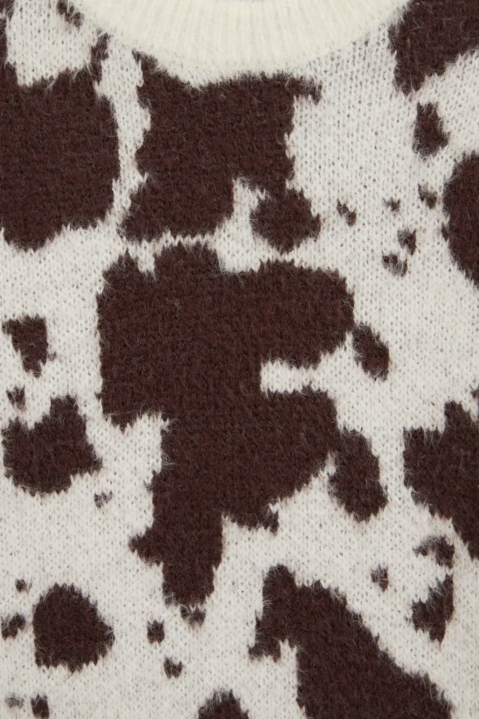 WE Fashion gebreide trui met dierenprint - wit/bruin, foto 7