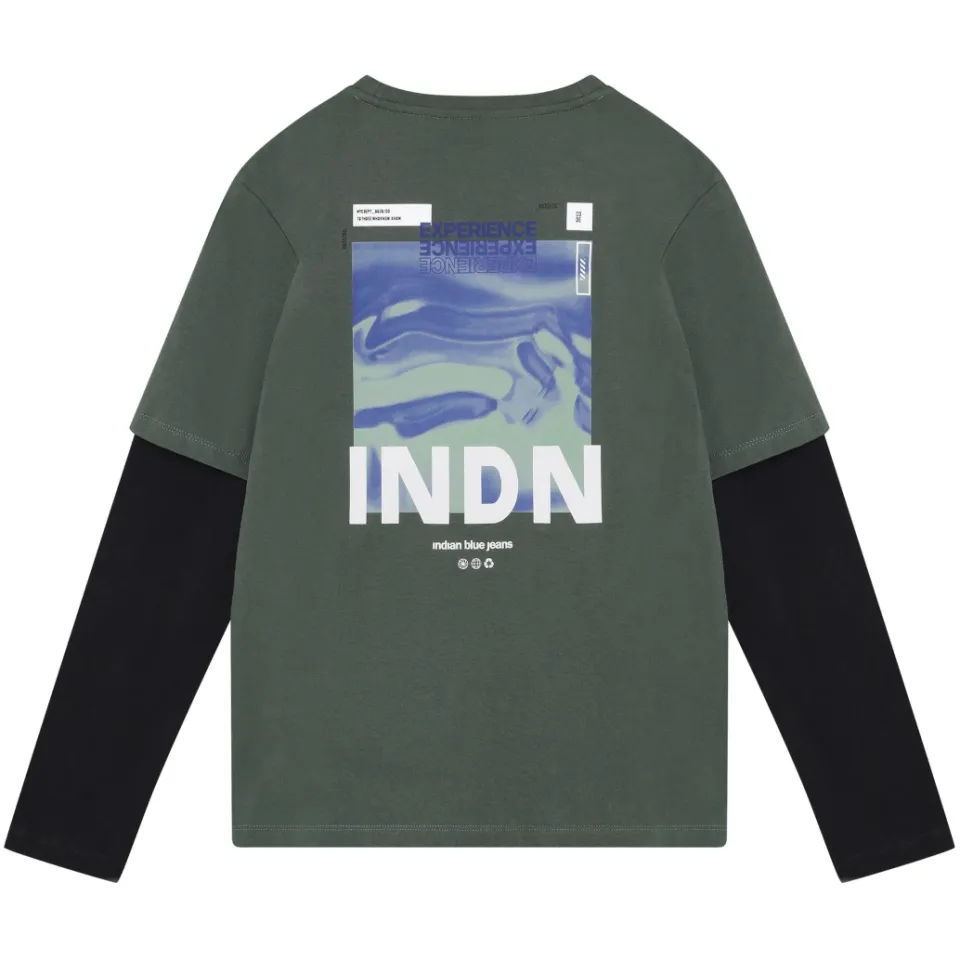 Indian Blue Jeans oversized longsleeve groen, foto 2
