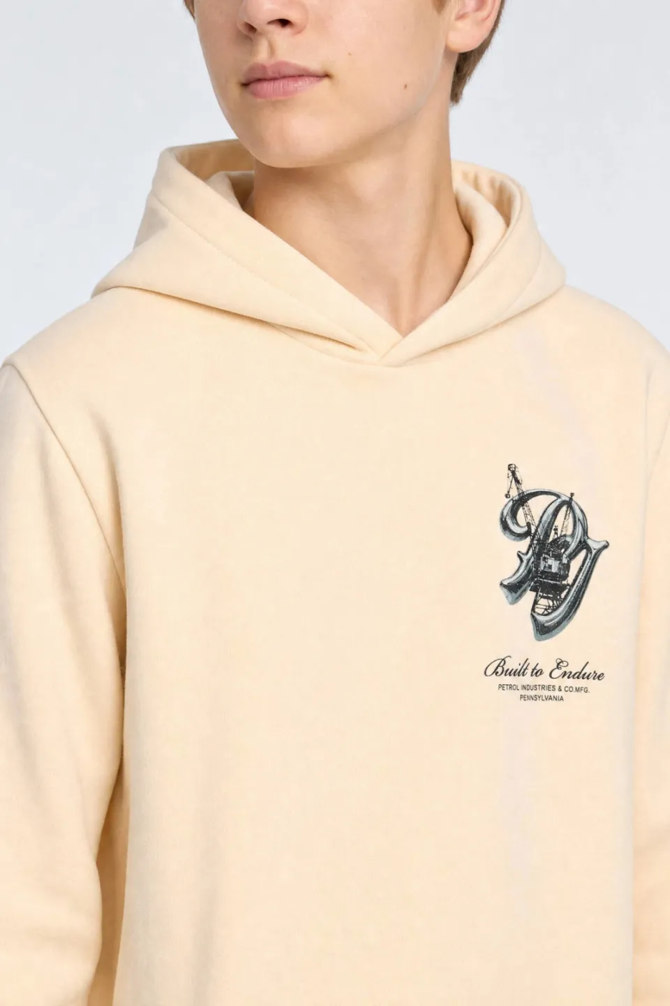 Petrol Industries hoodie met backprint - crème, foto 5