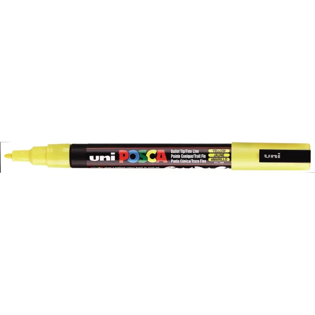 Posca marker met conische punt schrijfdikte fijn geel
